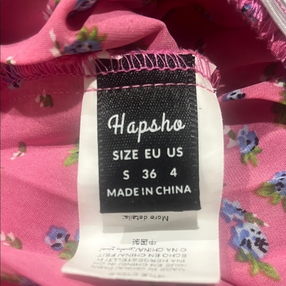 Hapsho Pink Floral PLEATED LONG SLEEVE DRESS SIZE S. - Picture 3 of 10